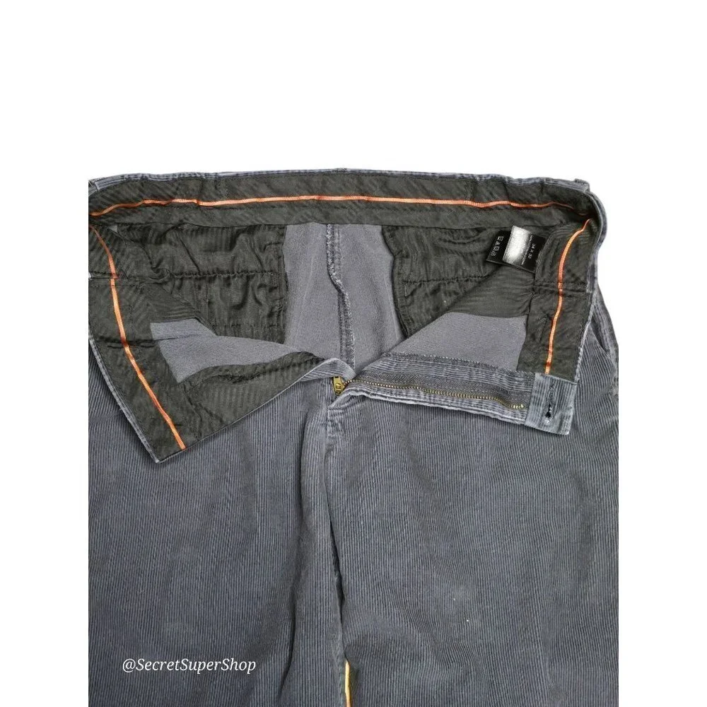 Vintage Haggar Mens Pants 34"x32" Blue/Gray Corduroy Straight Leg Flat Front - Picture 4 of 7